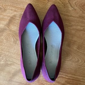 Rothy’s maroon point merino wool flats